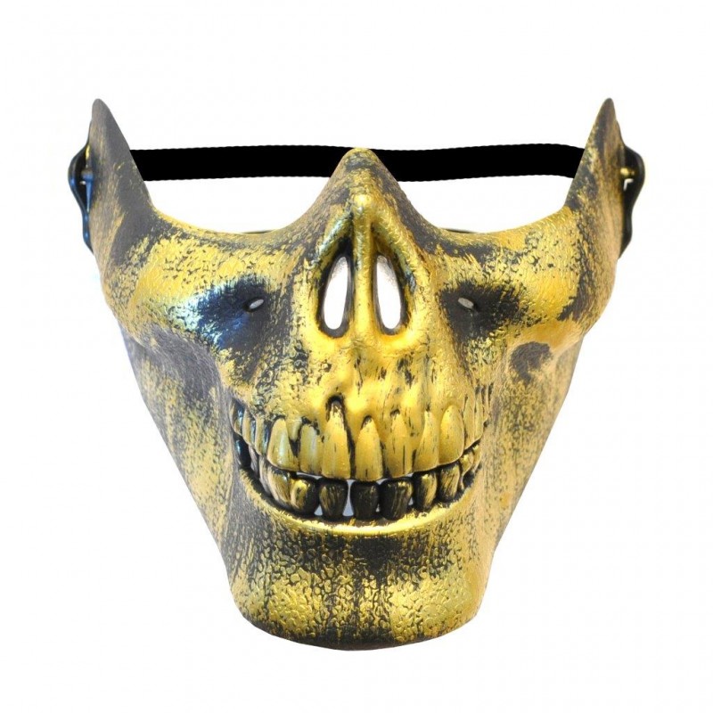 Gold Half Skull Halloween Mask (HM27)
